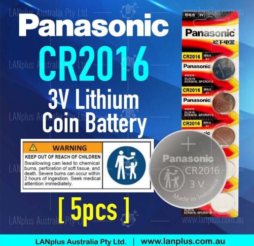 5x Panasonic CR2016 3V Lithium Coin Cell Button battery DL2016 ECR2016 GPCR2016