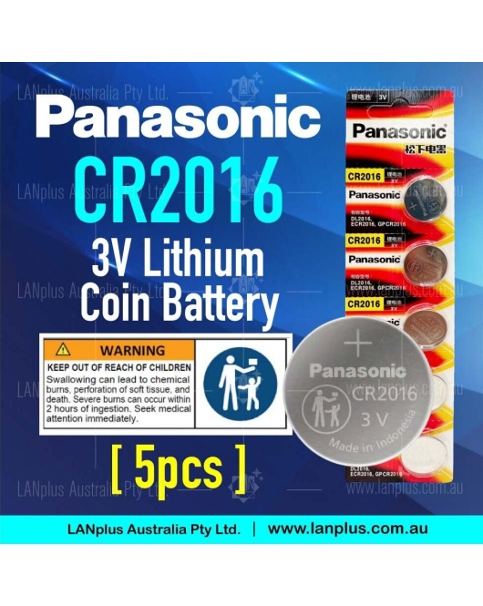 5x Panasonic CR2016 3V Lithium Coin Cell Button battery DL2016 ECR2016 GPCR2016