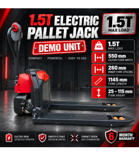 DEMO Electric Pallet Jack 1.5 TON Pallet Truck 550mm Narrow Fork