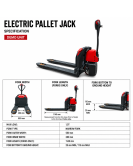 DEMO Electric Pallet Jack 1.5 TON Pallet Truck 550mm Narrow Fork