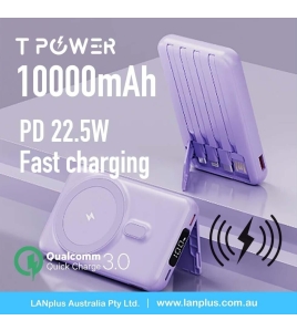 10000mAh QC3.0 PD22.5W fast charging Type-C Port LCD Magnet wireless Power Bank