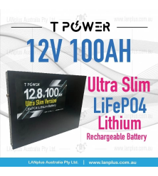 12v 100Ah Ultra Slim Lithium Battery LiFePO4 Iron Phosphate Deep Cycle