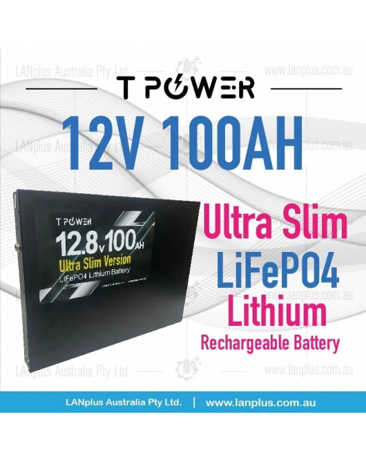 12v 100Ah Ultra Slim Lithium Battery LiFePO4 Iron Phosphate Deep Cycle