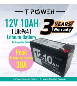 12V 10Ah LiFePO4 Lithium Rechargeable Battery same size as 12v 7ah 12v 9ah 12v 8