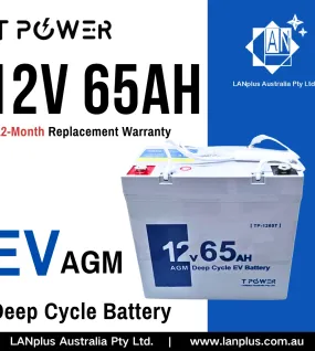 12V 65AH AGM DEEP CYCLE EV Battery Mobility Scooter Golf Wheelchair 55Ah 6FM6