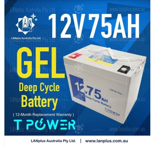 12V 75AH SLA Gel DEEP CYCLE Rechargeable EV BATTERY f SOLAR Scooter 12v 65AH