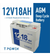 Tpower NEW 12V 18AH Sealed Lead-Acid Battery AGM 17ah 4 UPS Solar scooter Jet