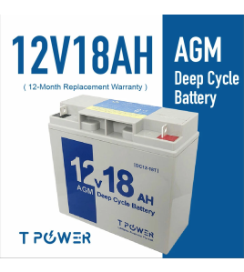 Tpower NEW 12V 18AH Sealed Lead-Acid Battery AGM 17ah 4 UPS Solar scooter Jet