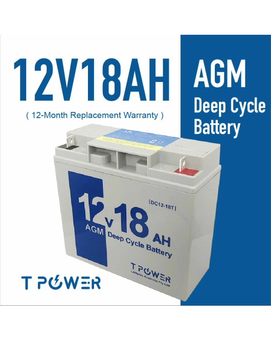 Tpower NEW 12V 18AH Sealed Lead-Acid Battery AGM 17ah 4 UPS Solar scooter Jet