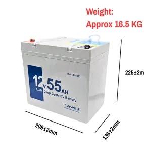 12V 55AH BATTERY AGM EV DEEP CYCLE 6FM50 Mobility Scooter Wheelchair Buggy AU