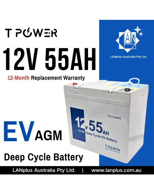 12V 55AH BATTERY AGM EV DEEP CYCLE 6FM50 Mobility Scooter Wheelchair Buggy AU