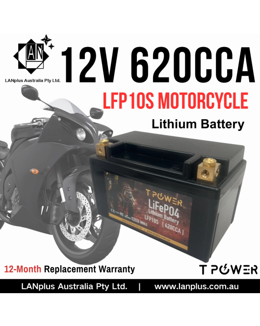 Tpower 12V 620CCA LiFePO4 Lithium Battery for YTX9L YTX12-BS Motorcycle ATV New