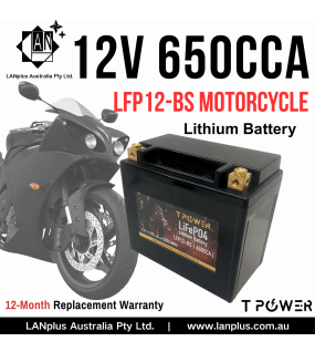 12V 650CCA LiFePO4 Lithium Motorcycle Battery (YTX16 / YTX20 / YTX30L, Harley-Davidson) - Wholesale (5+ Units)