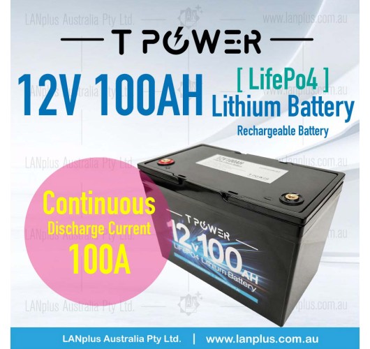 12v 100Ah Lithium Battery LiFePO4 Iron Phosphate Deep Cycle RV Camping 4WD Tpower