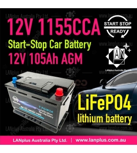 Stop-Start Lithium Car Battery 12v 105Ah 1155CCA for Dodge Volkswagen Audi Volvo