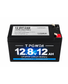 TPower 12V 12Ah LiFePO4 Lithium Battery F2 – Same Size as 7Ah & 9Ah – 3 Year Warranty