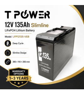12V 135Ah LiFePO4 Lithium Deep Cycle Battery (Slimline)