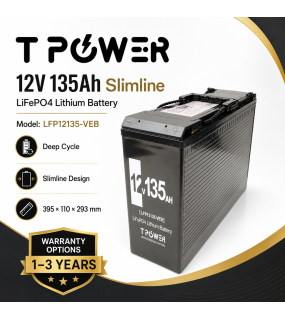 12V 135Ah LiFePO4 Lithium Deep Cycle Battery (Slimline)