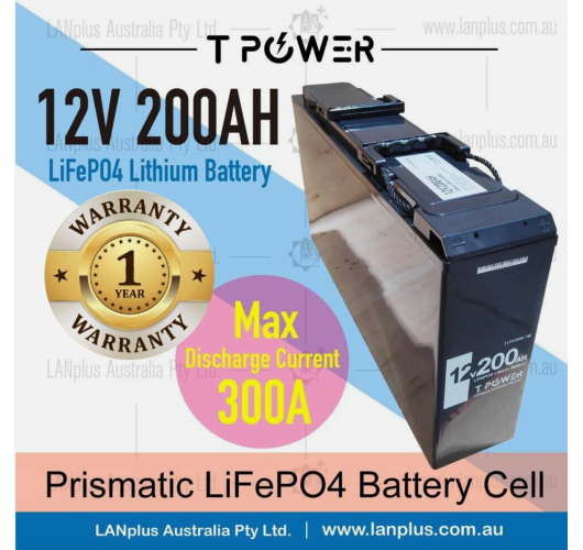12V 200Ah Lithium Slimline Slim Battery LiFePO4 Iron Phosphate Camping 4WD