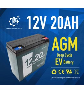 12V 20AH AGM Deep Cycle Rechargeable Battery Solar Jump Starter JetSki