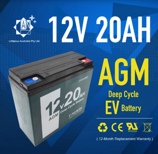 12V 20AH AGM Deep Cycle Rechargeable Battery Solar Jump Starter JetSki