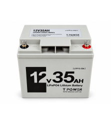 TPower 12V 35Ah LiFePO4 Lithium Deep Cycle Battery with M8 Terminals – 5 Year Warranty