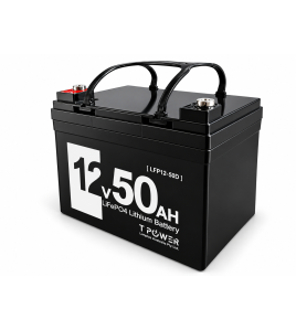 TPower 12V 50Ah LiFePO4 Lithium Deep Cycle Battery with M8 Terminals – 3 Year Warranty