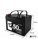 TPower 12V 50Ah LiFePO4 Lithium Deep Cycle Battery with M8 Terminals – 5 Year Warranty