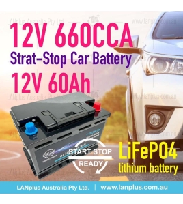 Stop-Start Lithium Car Battery H6 12v 60Ah 660CCA f Dodge Volkswagen Audi Volvo