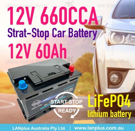 Stop-Start Lithium Car Battery H6 12v 60Ah 660CCA f Dodge Volkswagen Audi Volvo