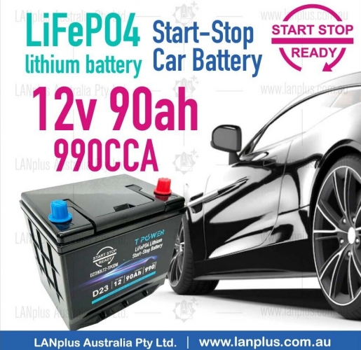 Stop-Start Lithium Car Battery D23 12v 90Ah 990CCA f Ford Jeep suzuki Honda suba