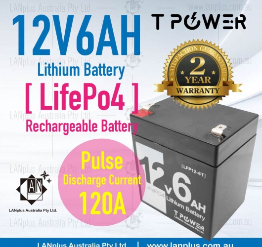 12V 6Ah LiFePO4 Lithium Rechargeable Battery Ultra Light