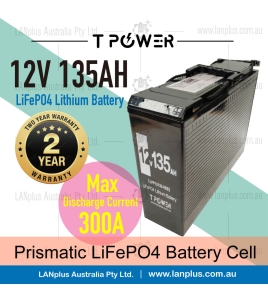 12V 135Ah Lithium Slimline Battery LiFePO4 Iron Phosphate Deep Cycle Camping 4WD Caravan 
