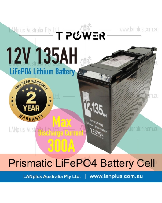 12V 135Ah Lithium Slimline Battery LiFePO4 Iron Phosphate Deep Cycle Camping 4WD Caravan