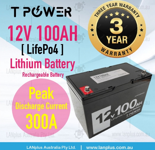 12v 100Ah Lithium Battery LiFePO4 Iron Phosphate Deep Cycle RV Camping 4WD AU