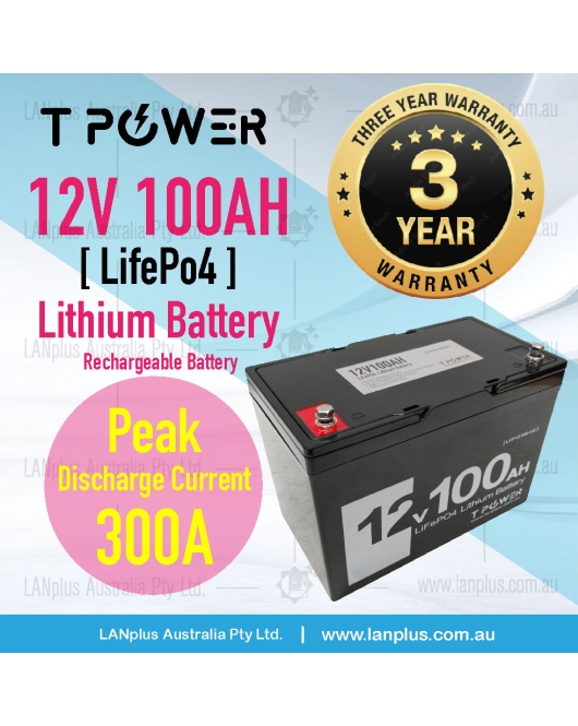 12v 100Ah Lithium Battery LiFePO4 Iron Phosphate Deep Cycle RV Camping 4WD AU