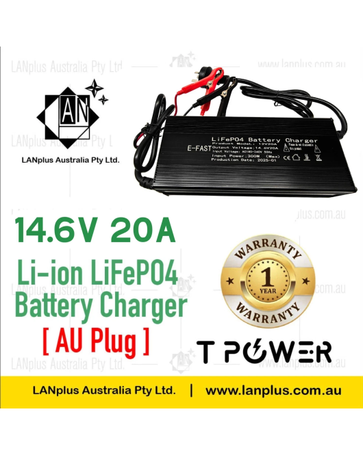 12V 20A Lithium Battery Charger For LiFePO4 Battery AC240V to DC14.6V AU plug AU