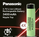 1x Panasonic NCR18650B Rechargeable Battery 3400mAh 3.7V Li-ion Button Nipple Top