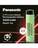 1x Panasonic NCR18650B Rechargeable Battery 3400mAh 3.7V Li-ion Button Nipple Top