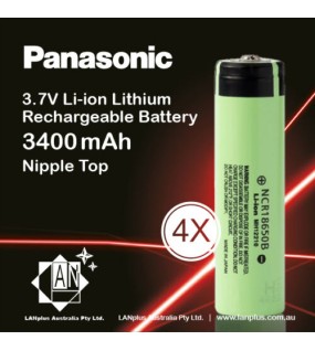 1x Panasonic NCR18650B Rechargeable Battery 3400mAh 3.7V Li-ion Button Nipple Top