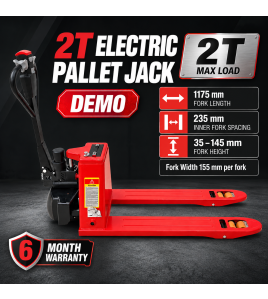 2T Electric Pallet Jack 2000kg Powered Pallet Truck 1175mm Fork Length DEMO