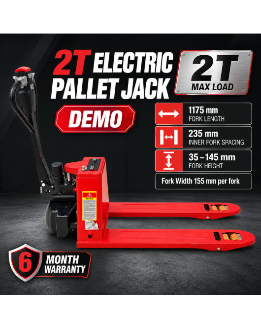 2T Electric Pallet Jack 2000kg Powered Pallet Truck 1175mm Fork Length DEMO