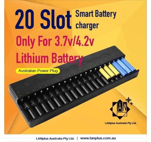 20 slot Battery charger fast charging f 16340 14500 4.2V 3.7V Lithium battery c