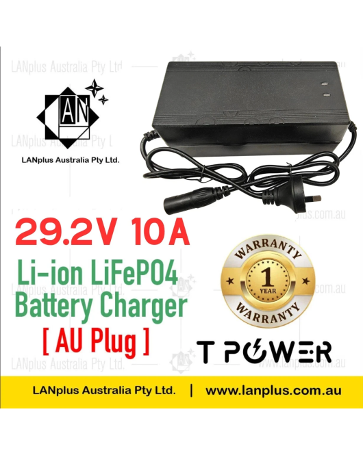 Tpower 29.2V 10A Lithium Battery charger 24V lifepo4 3 pin version