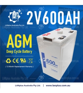 NEW 2V 600AH Sealed AGM Deep Cycle Maintenance Free Solar Battery UPS Storage