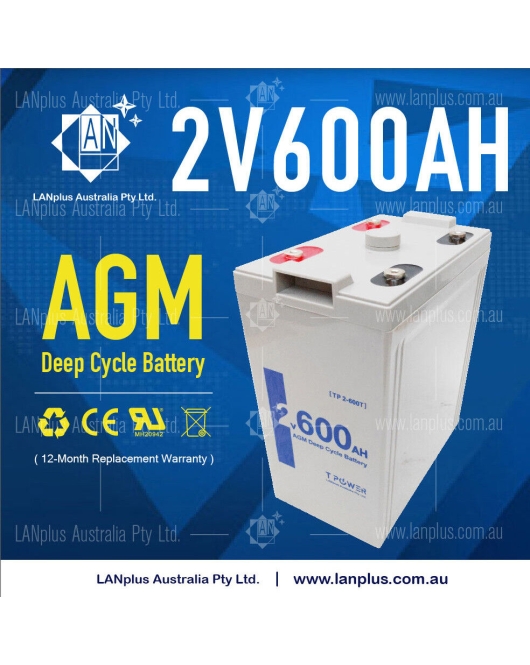 NEW 2V 600AH Sealed AGM Deep Cycle Maintenance Free Solar Battery UPS Storage