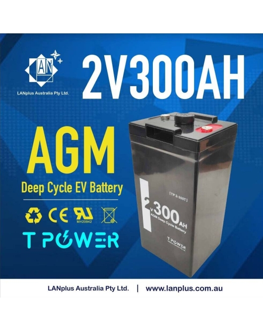 Brand New 2V 300AH AGM Sealed Deep Cycle Solar Battery Long Service Life 12-Year