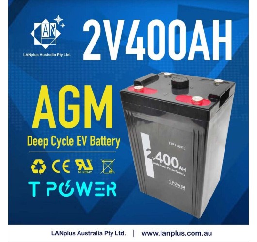 Brand New 2V 400AH AGM Sealed Deep Cycle Solar Battery Long Service Life 12-Year