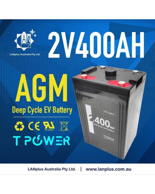 Brand New 2V 400AH AGM Sealed Deep Cycle Solar Battery Long Service Life 12-Year