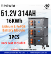 3X 48V 314Ah 16kWh LiFePO4 Battery Pack 200A BMS Parallel Rack NOT Included